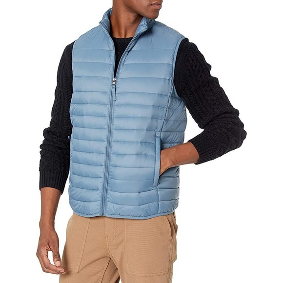 Mens Vest XL Blue Puffer Lightweight Water Resistant Packable - Picture 2 of 8